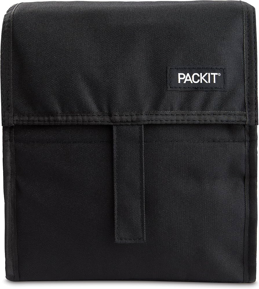 PackIt Freezable Lunch Bag, Black, Built with EcoFreeze Technology, Foldable, Reusable, Zip and F... | Amazon (US)