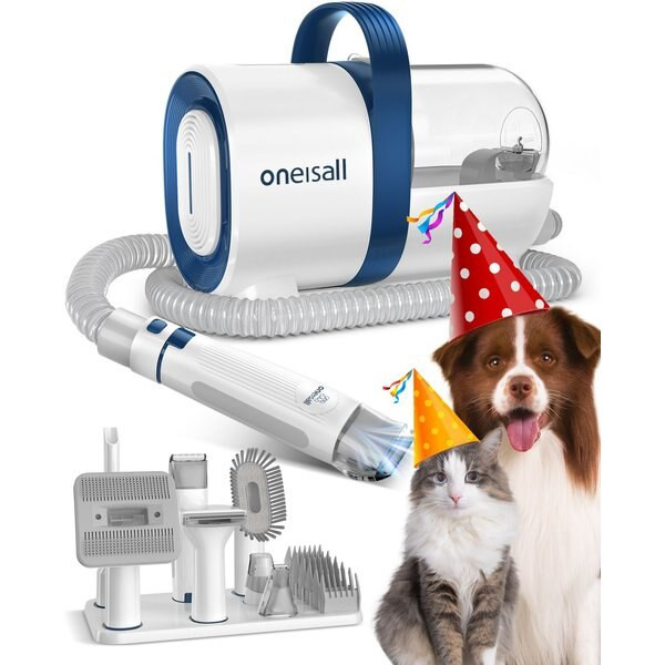 Oneisall 7 Tool Pet Hair Vacuum & Grooming Kit, 1.5-L | Chewy.com