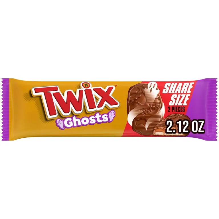 Twix Ghosts Caramel Chocolate Halloween Cookie Candy Bars, Share Size - 2.12 oz Pack - Walmart.co... | Walmart (US)
