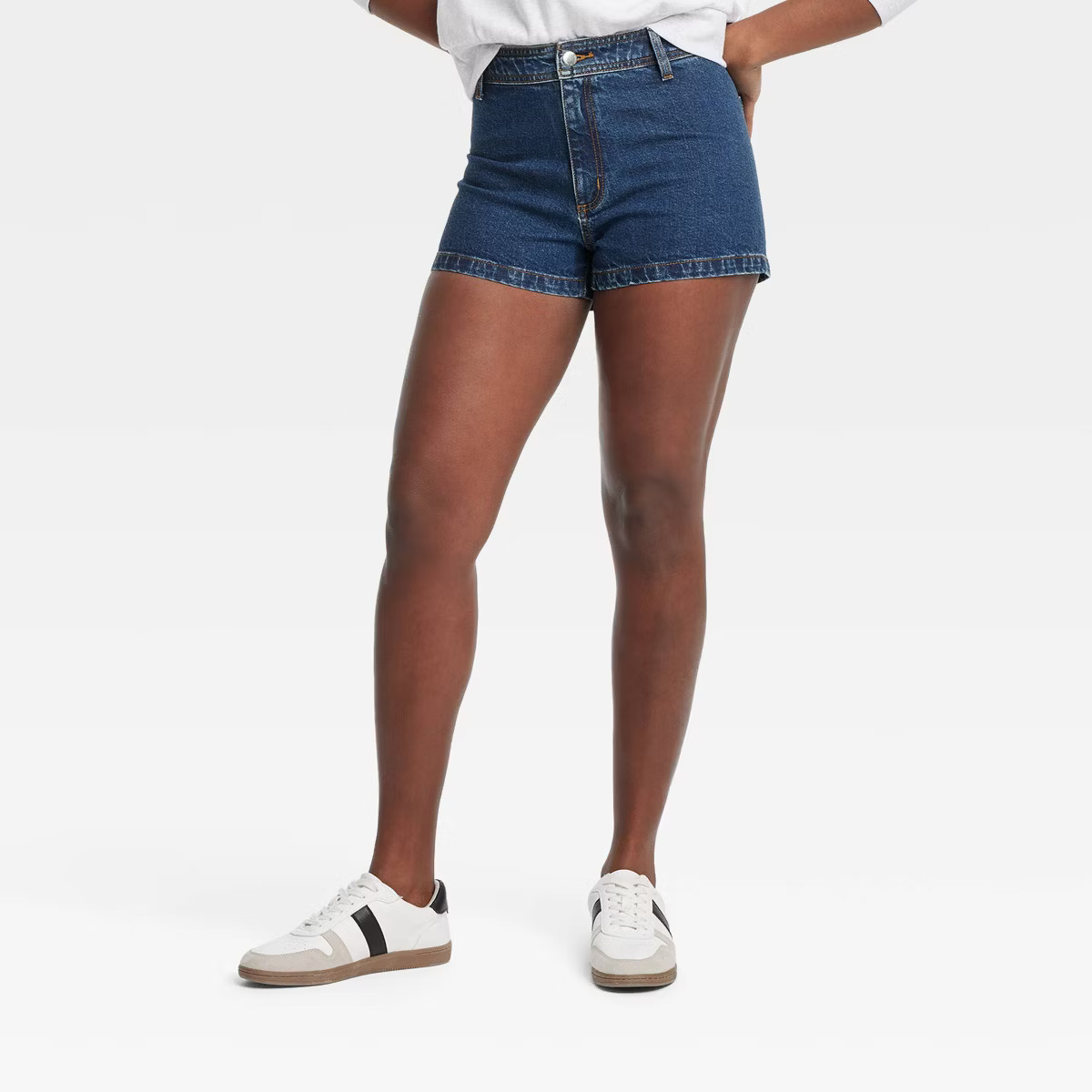 Women's High-Rise Sailor Jean Shorts - Universal Thread™ Dark Wash 10: Cotton Blend, Midweight ... | Target