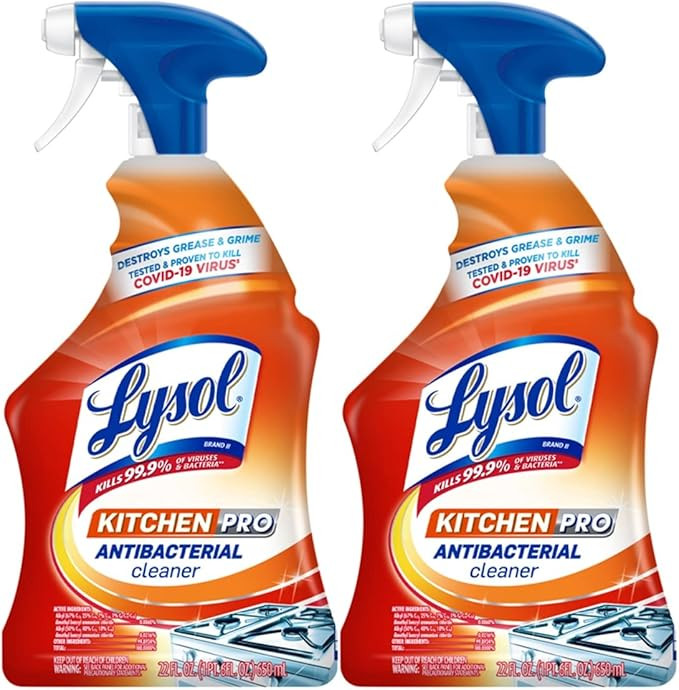 Lysol Kitchen Pro Antibacterial Cleaner Trigger, 22 Fl Oz (Pack of 2) | Amazon (US)