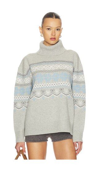 LoveShackFancy Mirin Turtleneck Sweater in Grey. - size M | Revolve Clothing (Global)