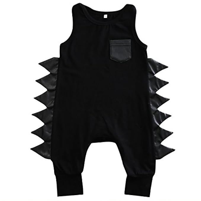 Baby Boys Girls Cotton Sleeveless Dinosaur Harem Bodysuit Romper Jumpsuit | Amazon (US)