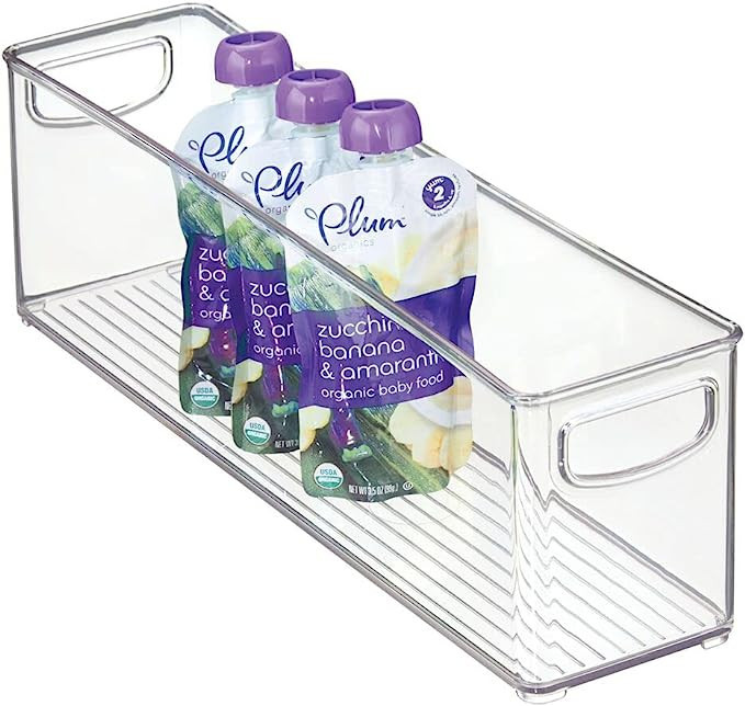 mDesign Plastic Long Bin Organizer Caddy Container w/Handles for Nursery, Kitchen, Pantry, Bathro... | Amazon (US)