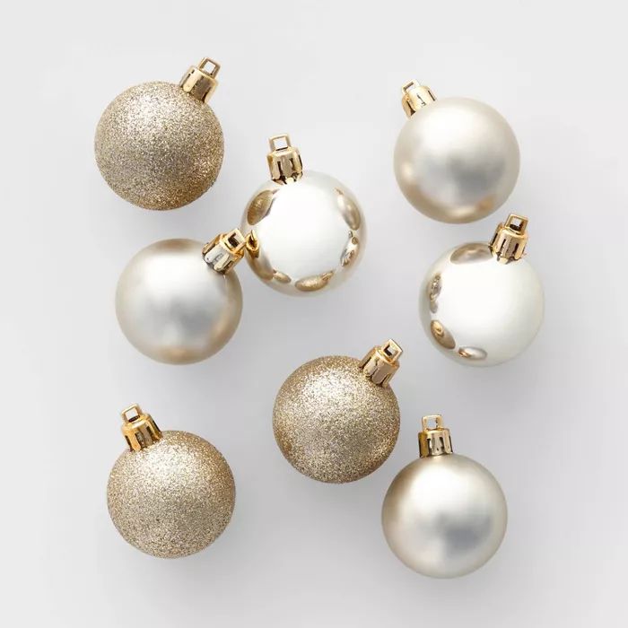 24ct 40mm Christmas Ornament Set Champagne - Wondershop™ | Target