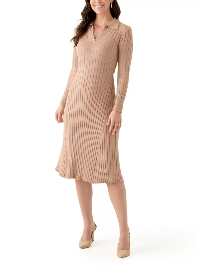 Women's Long Sleeve Collar Sweater Dress | Belk