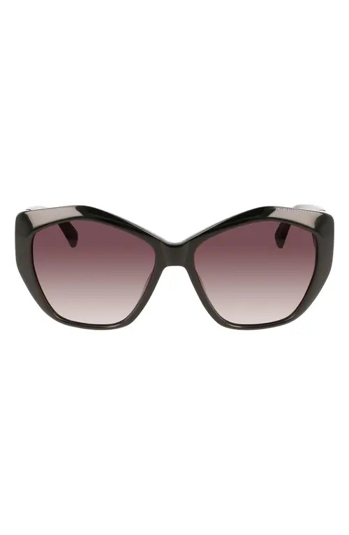 Longchamp 57mm Roseau Tea Cup Sunglasses in Black at Nordstrom | Nordstrom