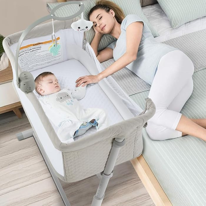RONBEI Baby Bassinet, Bedside Sleeper Cribs,Baby Bed to Bed, Adjustable, Portable for Newborn, In... | Amazon (US)
