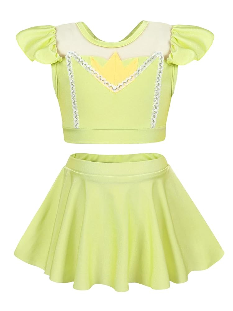 Jurebecia Girls Two Piece Swimsuit Princess Bikini Set Toddle Kids Ruffles Bathing Suit Role Play... | Amazon (US)