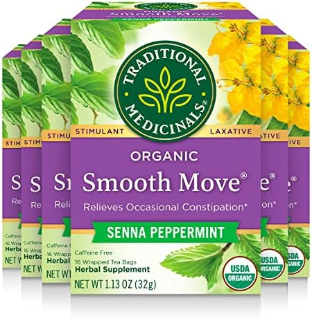 Traditional Medicinals Organic Smooth Move Peppermint Laxative Tea, 16 Count, Pack of 6 | Amazon (US)