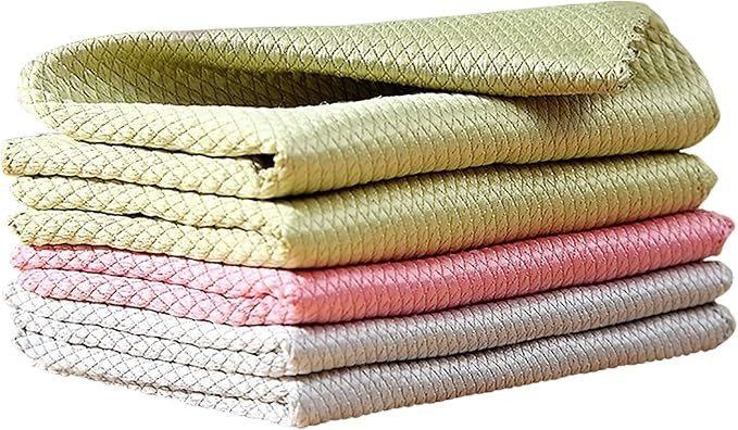 BOOMJOY Microfiber Glass Cleaning Cloths, Towels for Windows,Mirrors, Stainless Steel, Lint Free,... | Amazon (US)