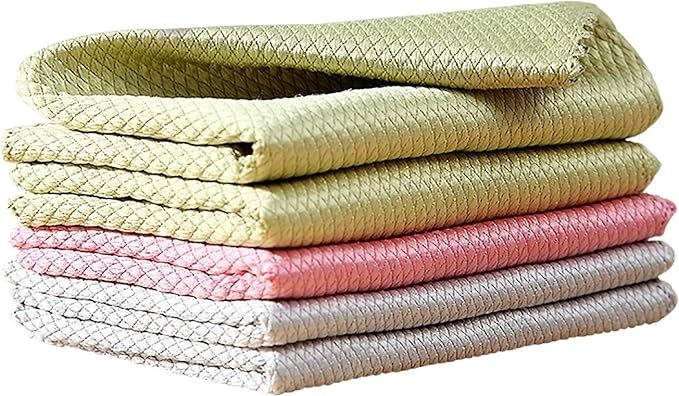 BOOMJOY Microfiber Glass Cleaning Cloths, Towels for Windows,Mirrors, Stainless Steel, Lint Free,... | Amazon (US)