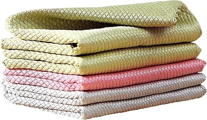 BOOMJOY Microfiber Glass Cleaning Cloths, Towels for Windows,Mirrors, Stainless Steel, Lint Free,... | Amazon (US)