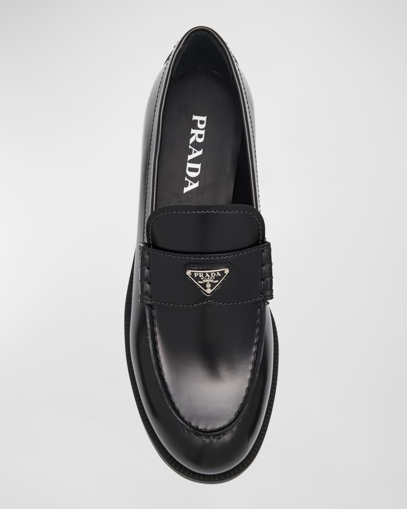 Leather Logo Slip-On Loafers | Neiman Marcus