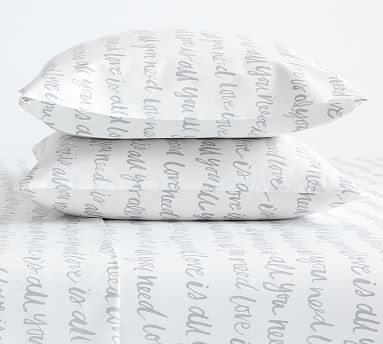 All You Need Is Love Percale Pillowcases - Set of 2 | Pottery Barn (US)