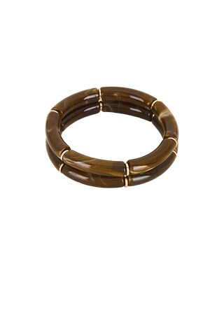 SHASHI Cecillia Bracelet Set Of 2 in Gold & Brown from Revolve.com | Revolve Clothing (Global)