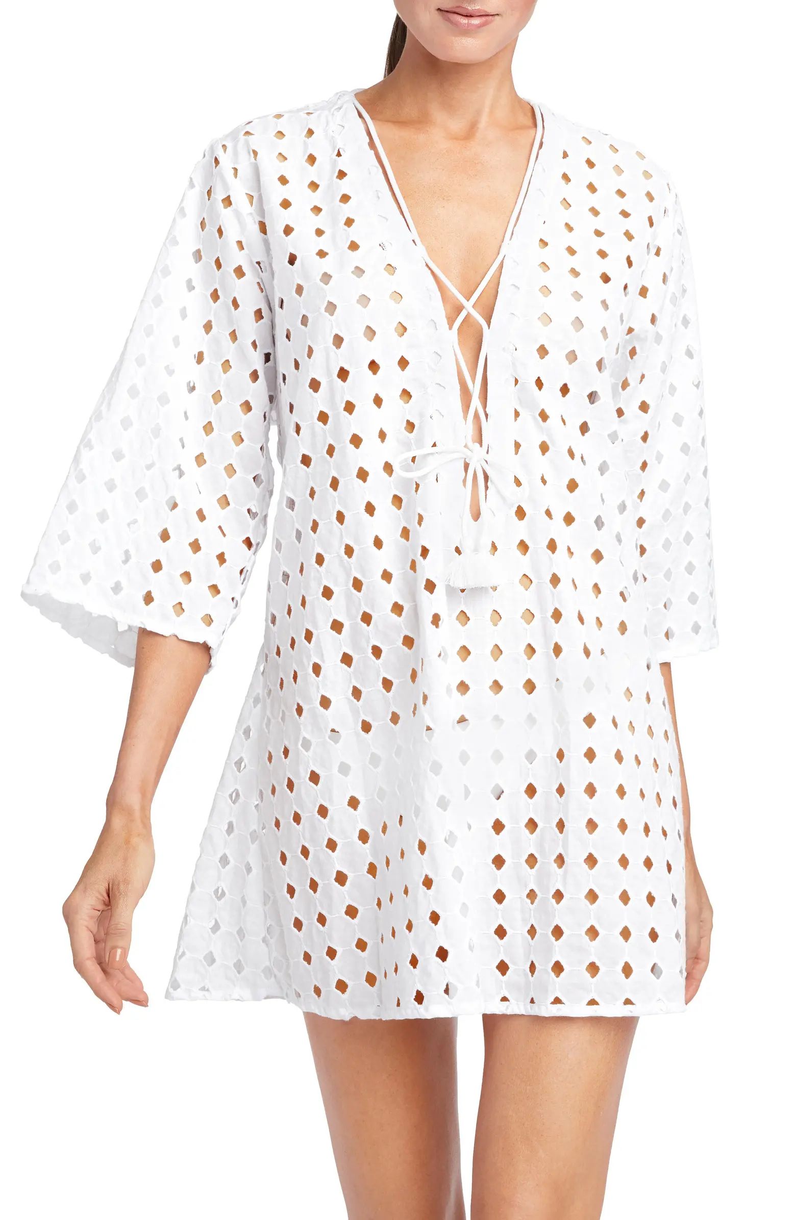 Robin Piccone Sarah Cotton Eyelet Cover-Up Tunic | Nordstrom | Nordstrom