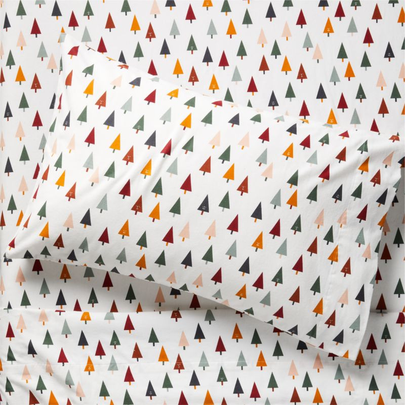 Supercozy Friendly Forest Organic Cotton Flannel Kids Twin Sheet Set | Crate & Kids | Crate & Barrel