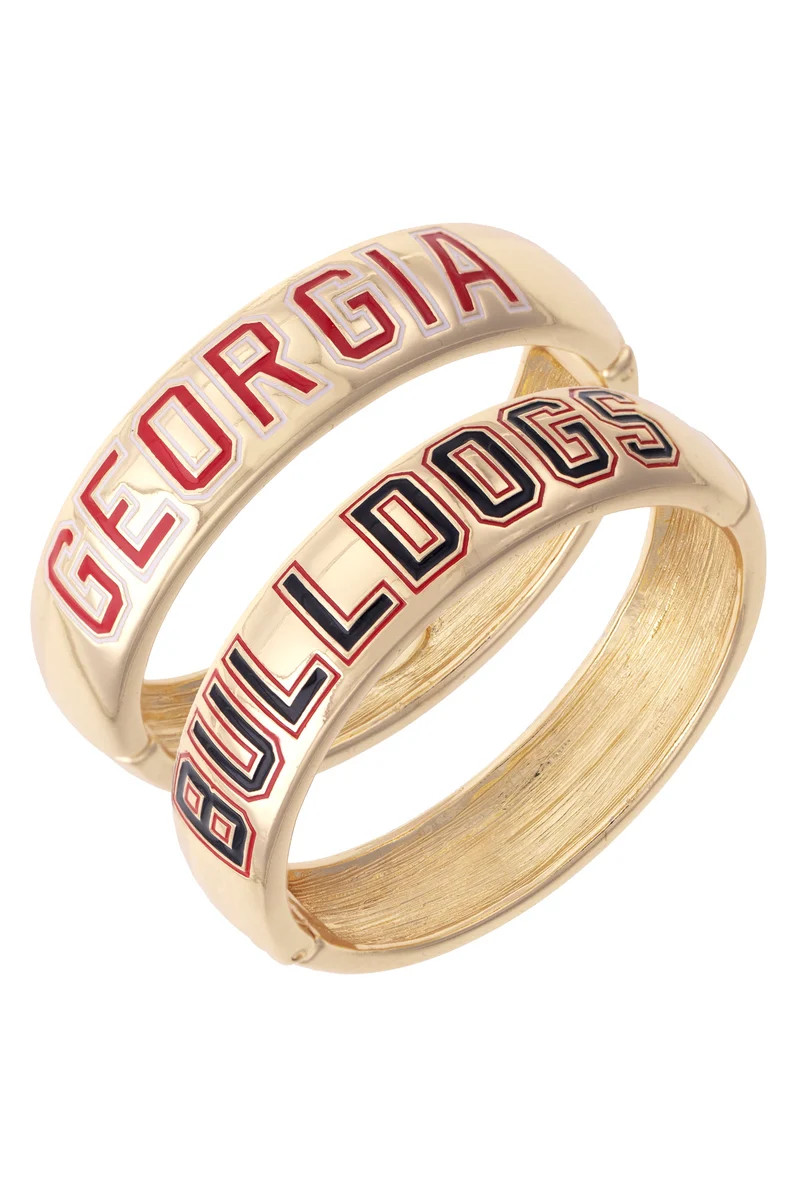 Georgia Bulldogs Polished Metal Hinge Bangle | CANVAS