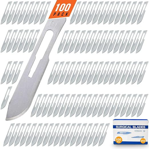 Pack of 100 Surgical Blades 10 Disposable Scalpel Blades, Size 10 Scalpel Blades for Surgical Kni... | Amazon (US)
