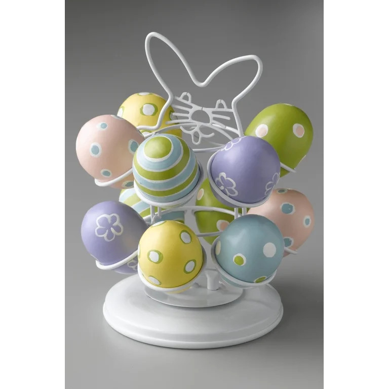 Nifty Easter Egg Carousel - White Powder Coat Finish, Decorative Egg Holder | Walmart (US)