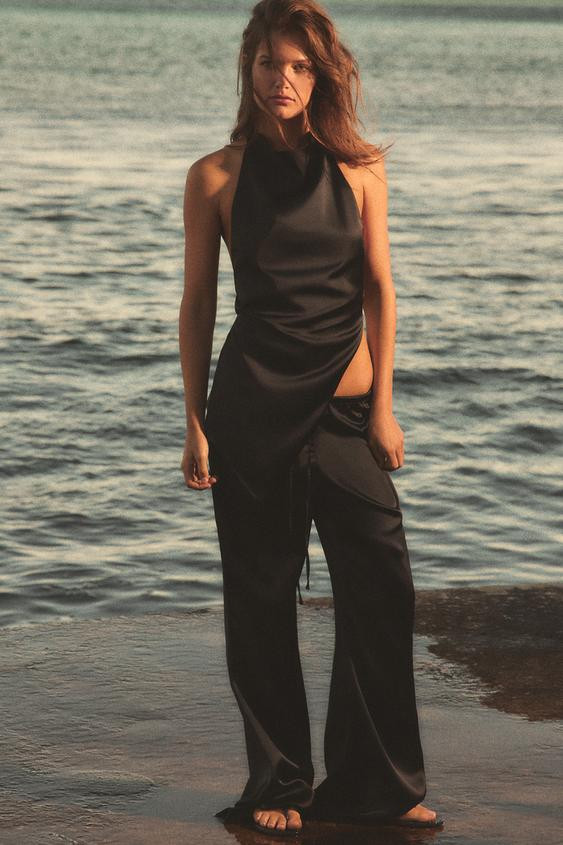 SATIN TROUSERS WITH DRAWSTRINGS | Zara UK