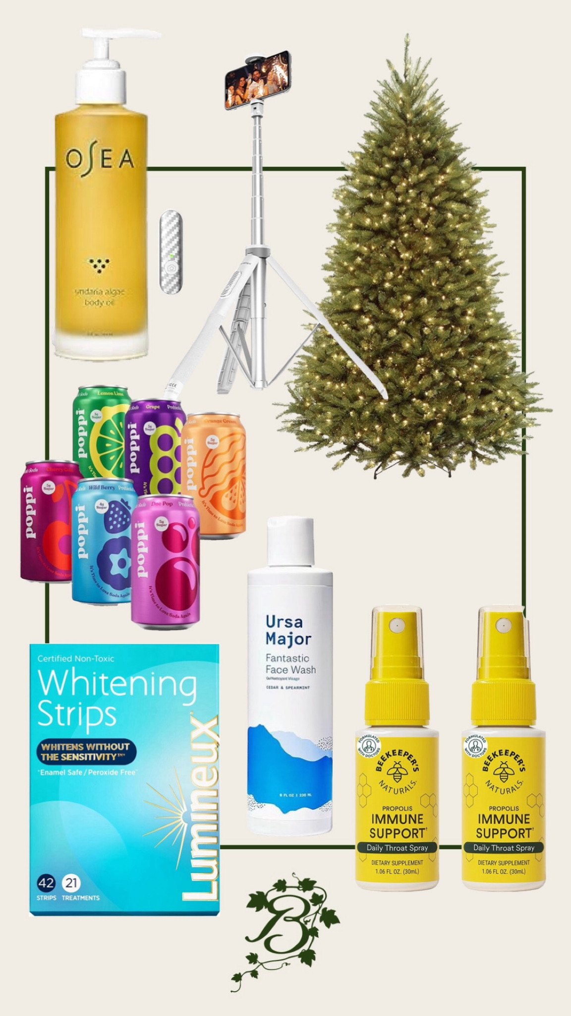 Amazon Prime Big Deal Days! This body oil & face wash are both clean & I use them daily! I use the throat spray for our whole family, especially during germ season :) This tripod & faux Christmas tree are in my cart (our current fake tree is losing needles like crazy!) & this pack of Poppi drinks are a great price! #cleanbeauty 

#LTKxPrimeDay #LTKHome #LTKSaleAlert