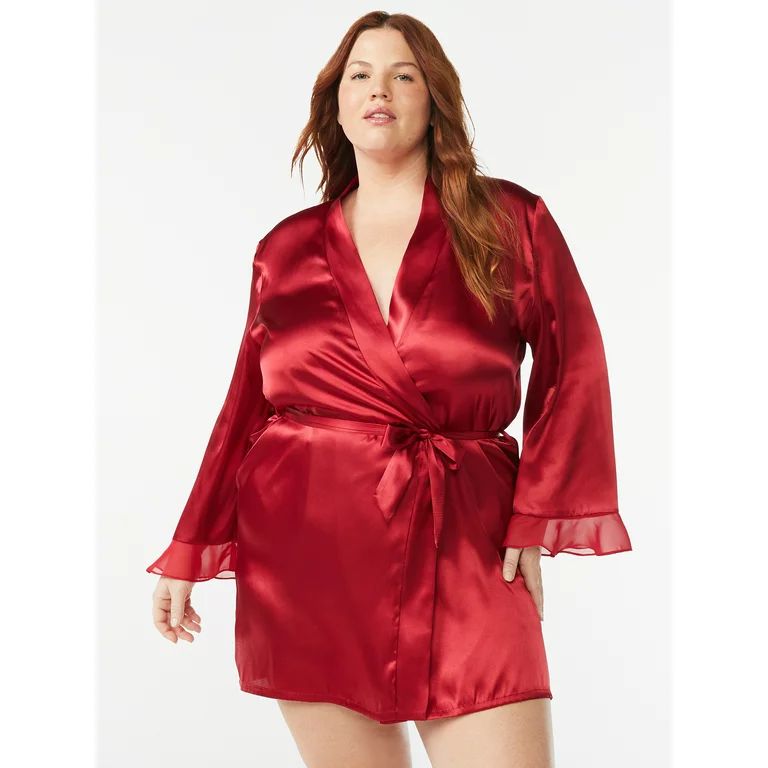 Joyspun Women’s Sleepwear Satin Robe, Sizes S to 3X | Walmart (US)