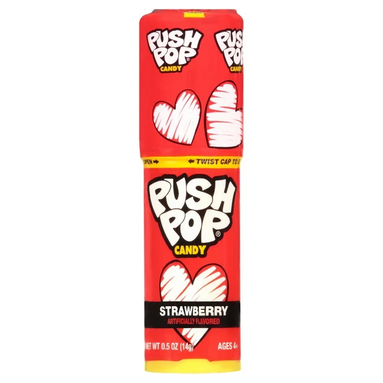 Push Pop Valentine’s Day Strawberry Flavored Lollipop, 1 - Count | Walmart (US)