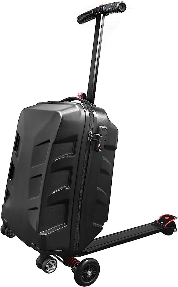 Snowtaros 21" Foldable Luggage Scooter, Suitcase Scooter, Skateboard Rolling Luggage for Adults, ... | Amazon (US)