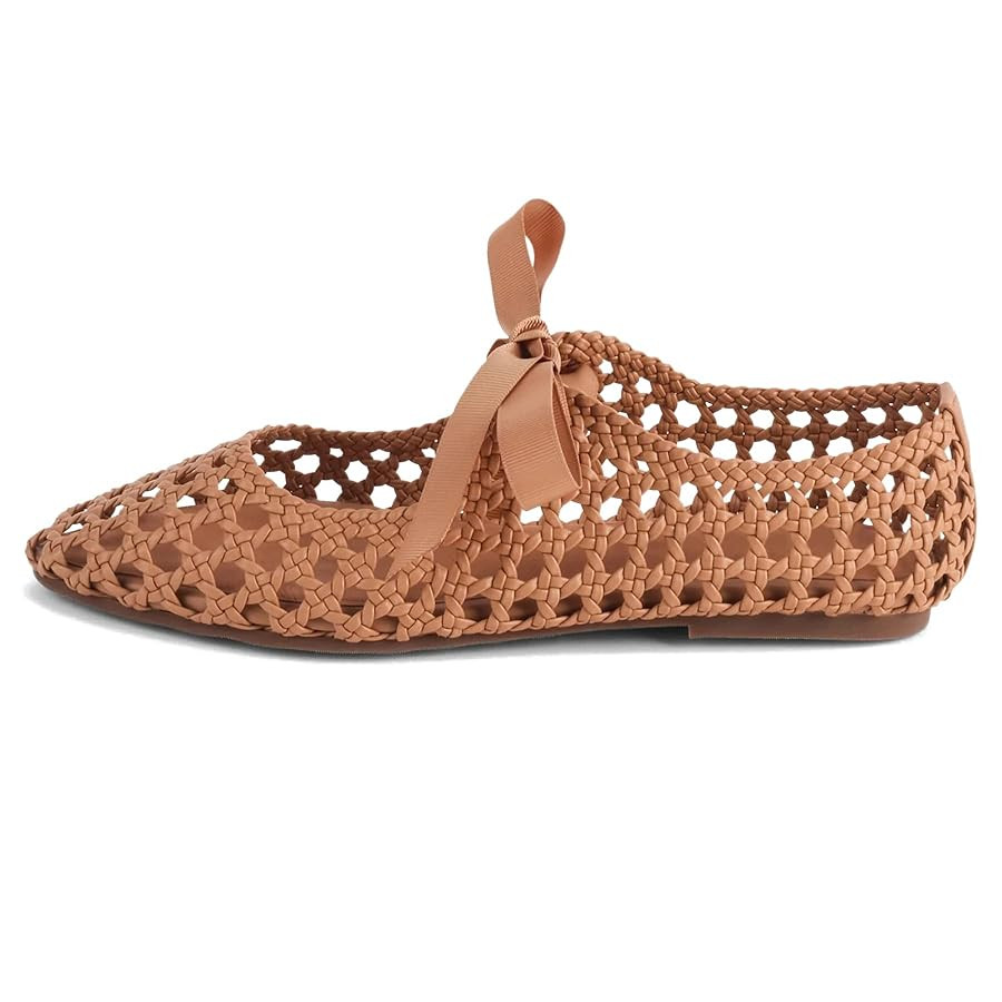 Woven Ballet Flats for Women Mary Jane Flats with Cute Bow Comfortable Breathable Dressy Womens F... | Amazon (US)