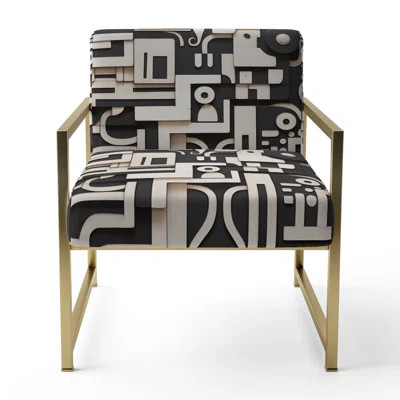 Urban Vision Abstract Black And White - Upholstered Abstract Accent Side Chair | Wayfair North America
