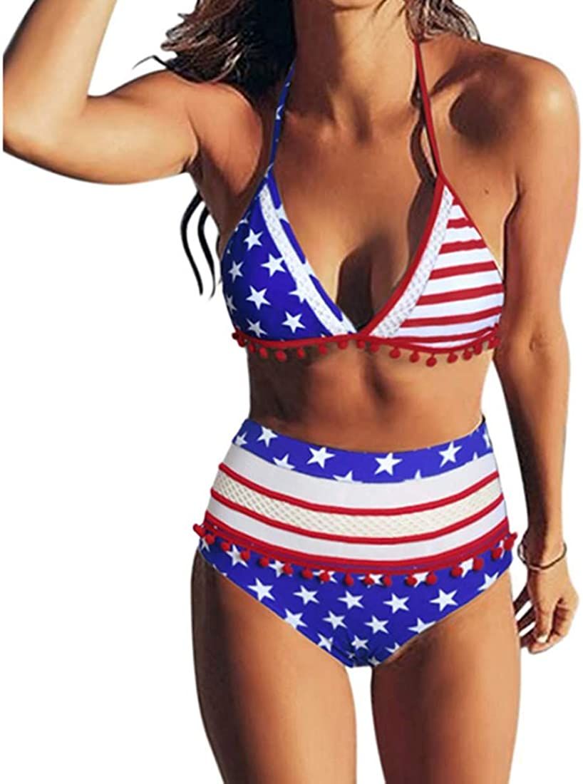 BTPEIHTD High Waisted Flounce Bikini Set,Tummy Control Swimsuits for Women Two Piece,Off Shoulder... | Amazon (US)