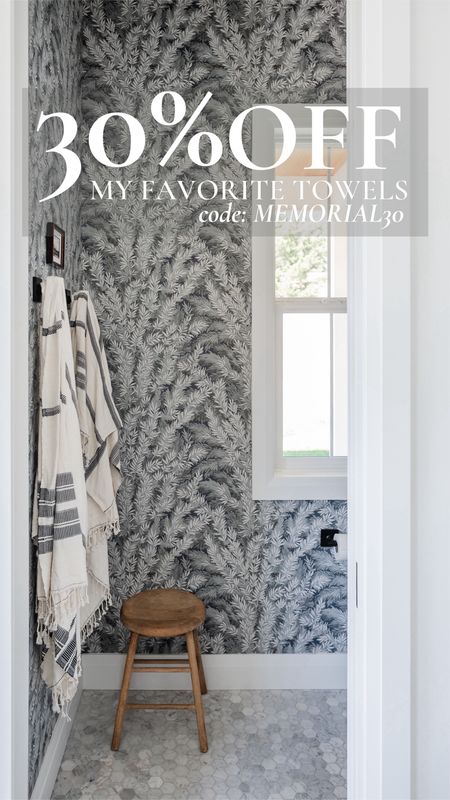 30% off my favorite Turkish towels this weekend only! Use code MEMORIAL30. 
We use these full-size towels in our bathroom, some people don’t like the full-size, I like that they dry fast!! I especially love the Turkish HAND towels. I have them in all bathrooms and in the kitchen.  

Use code  LINDSEYPEDEY for 10% off my wallpaper. 

Marble, floor, tile, wallpaper, towels, bathroom, decor, home, decor, bathroom, hardware, bathroom, lighting, hand, towels, memorial day, sale, MDW

#LTKSaleAlert #LTKFindsUnder50 #LTKHome