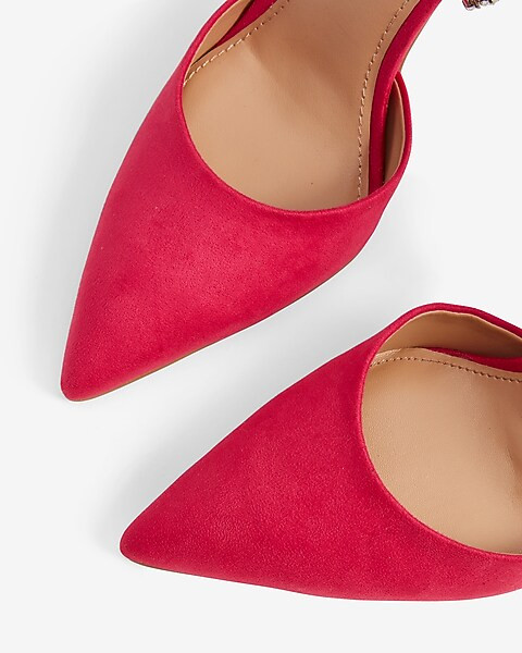 Rhinestone Embellished Strap Pointed Toe Pumps | Express