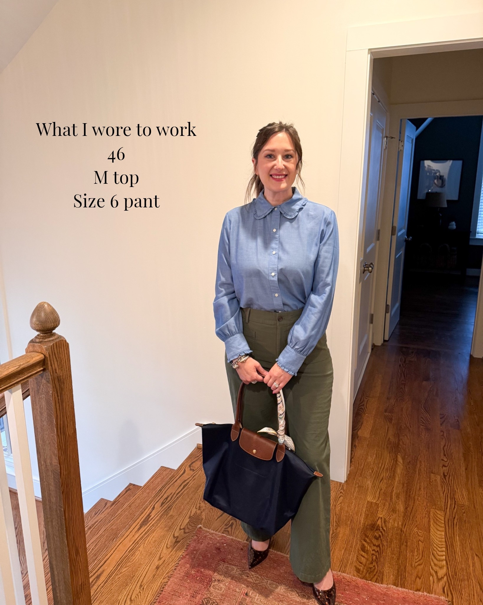 Pants are on sale! Chambray shirt, work outfit, wear to the office

#LTKootd #LTKOver40 #LTKSaleAlert