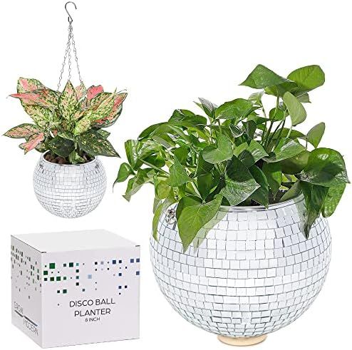 Grow Modern Disco Ball Planter 8 Inch - Disco Ball Plant Hanger - Hanging Disco Ball Planter - Uniqu | Amazon (US)