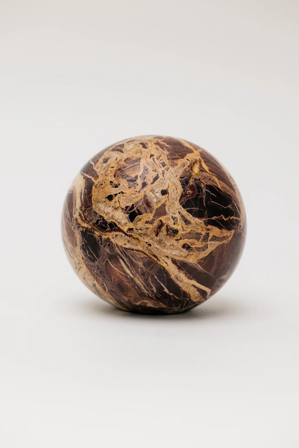 Odessa Red Levanto Marble Tabletop Sphere | THELIFESTYLEDCO