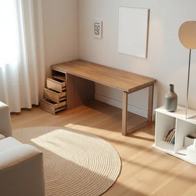 Solid wood integrated writing desk | Wayfair North America