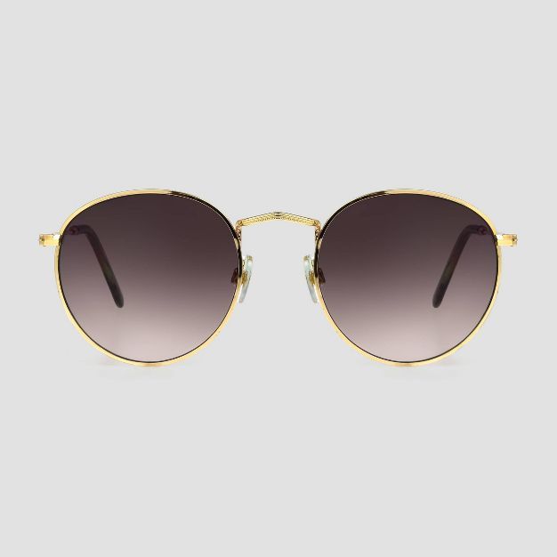 Women&#39;s Narrow Metal Round Sunglasses - Universal Thread&#8482; Gold | Target