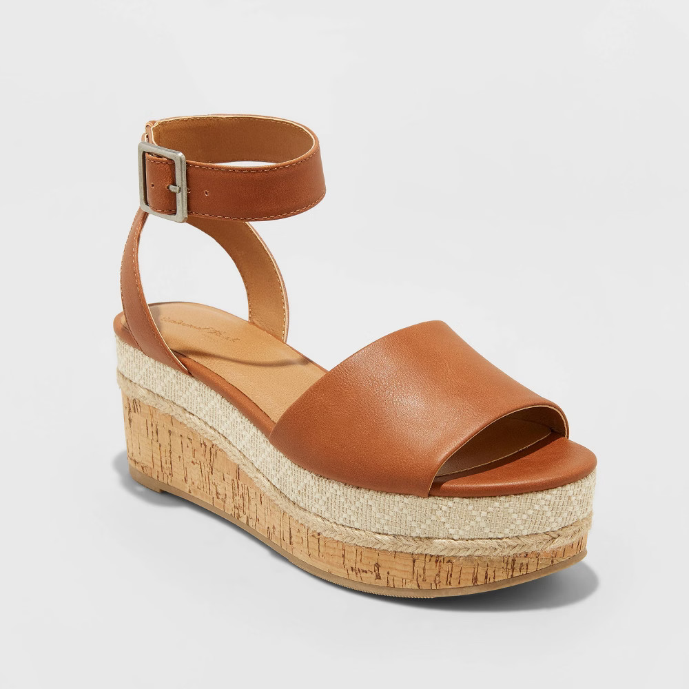 Women's Bailey Platform Wedge Pumps - Universal Thread Cognac 11, Red | Target