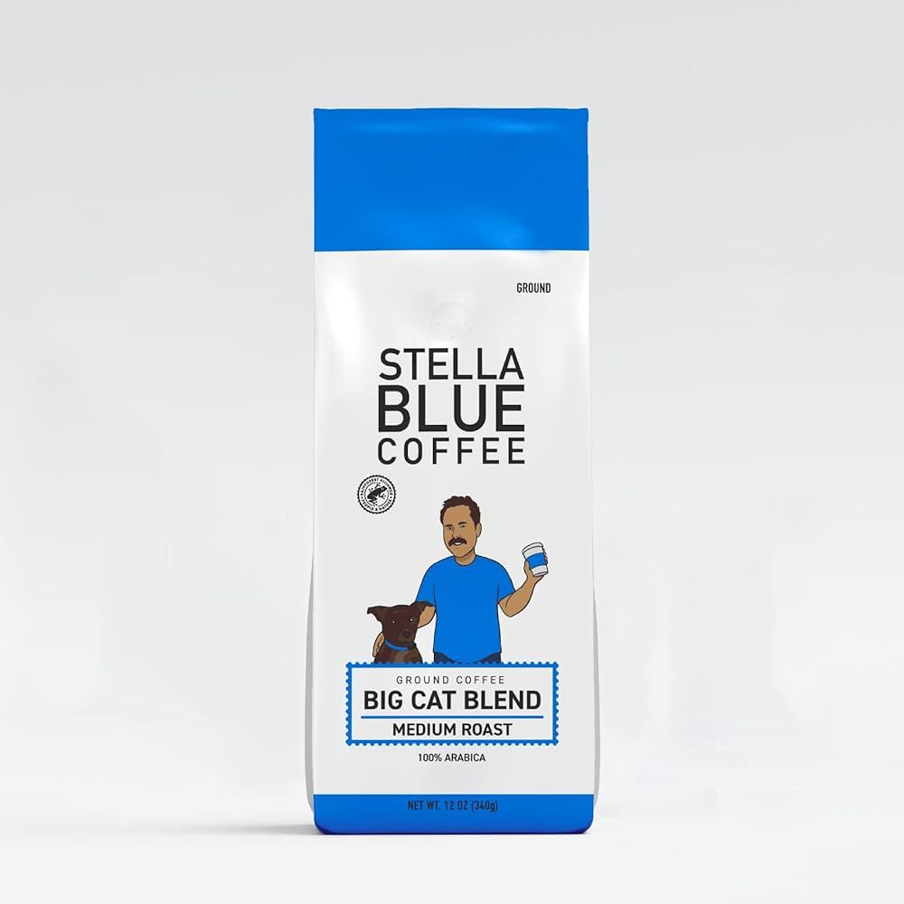 Stella Blue Fresh Ground Coffee, Big Cat Blend - Medium Roast, 12 ounces, 100% Arabica Coffee eth... | Amazon (US)