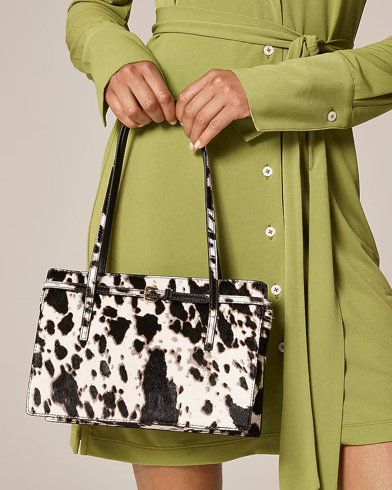 Edie structured shoulder bag in cow-print calf hair | J. Crew US