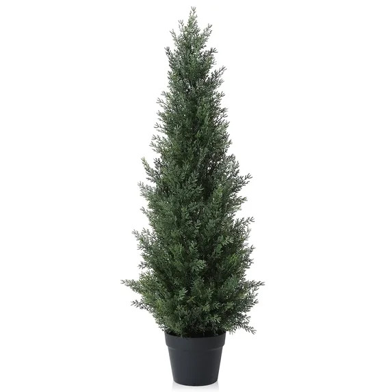 DR.Planzen Artificial Cedar Tree 3 ft Outdoor Artificial Topiary Cedar Plants Fake Tree UV Rated ... | Walmart (US)