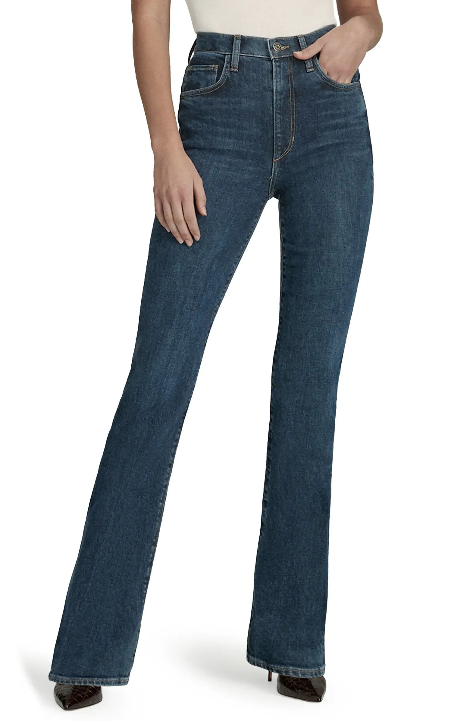Favorite Daughter The Valentina Super High Waist Mini Bootcut Jeans | Nordstrom | Nordstrom