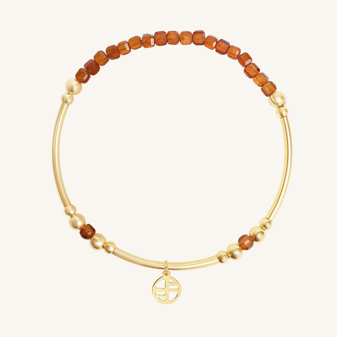 Hessonite Garnet Division Charm Bracelet - Stone of Self Worth | Francesca Jewellery