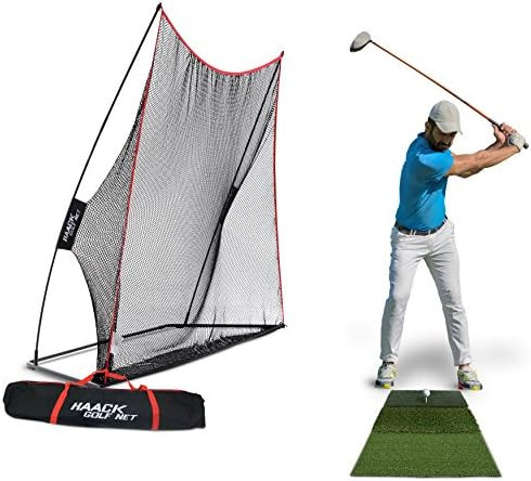 Rukket 3pc Golf Net Bundle, 10x7ft Haack Golf Hitting Net, Tri Turf Mat & Carry Bag, Practice Dri... | Amazon (US)