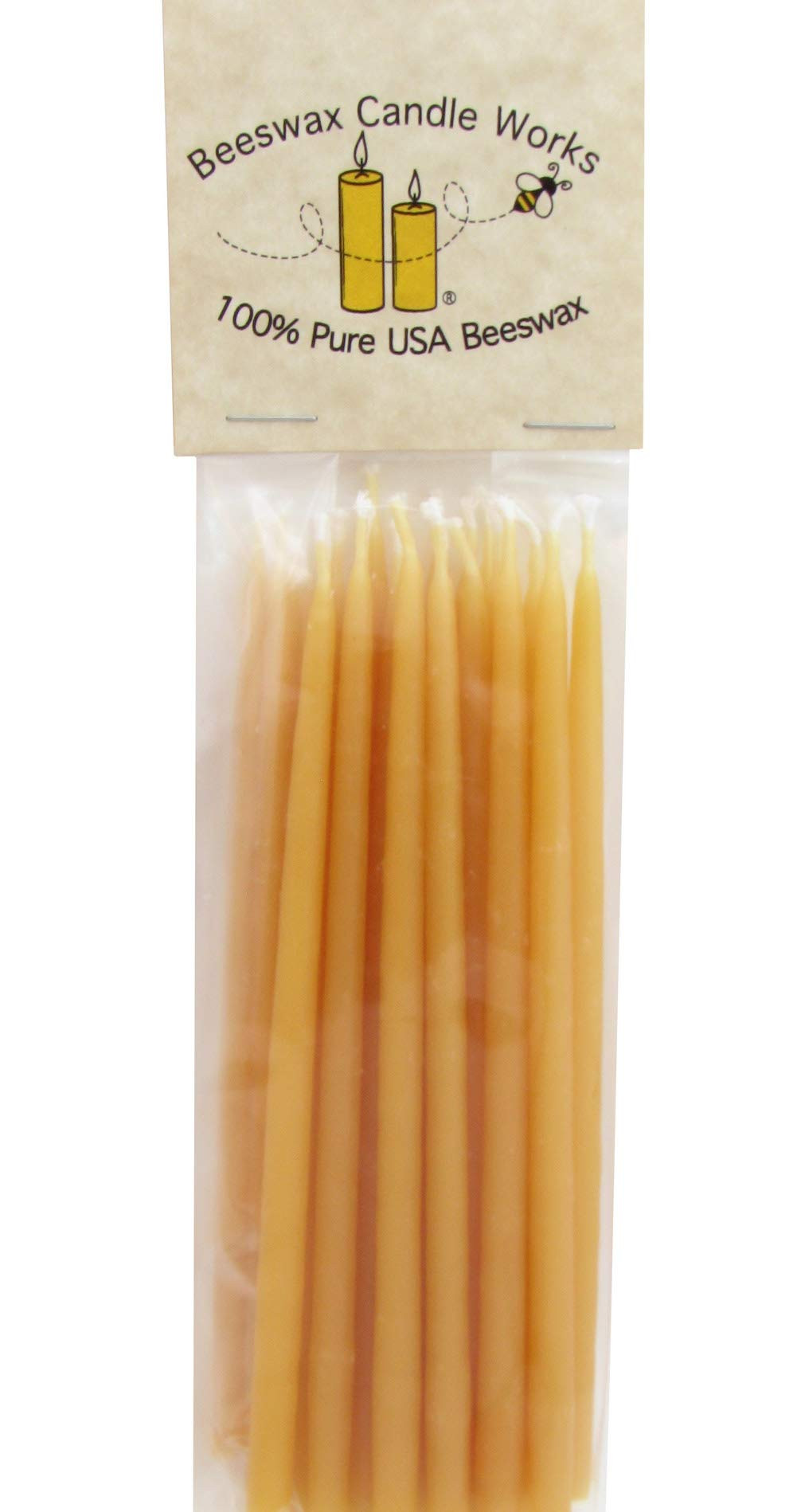 Beeswax Candle Works, 5-Inch Birthday Candles (Pack of 24) 100% USA Beeswax | Amazon (US)