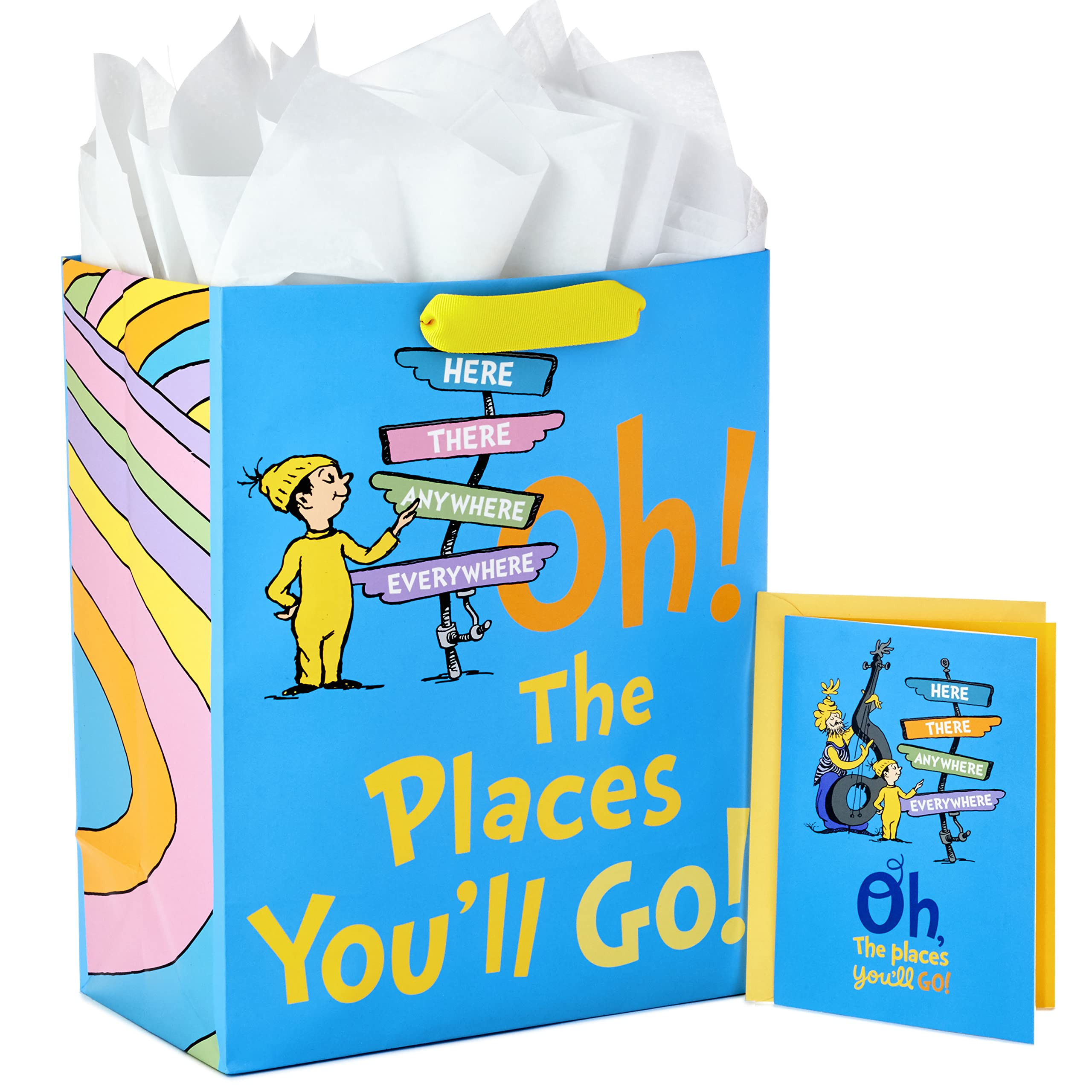 Hallmark 13" Large Dr. Seuss Graduation Gift Bag with Tissue Paper and Graduation Card (Oh, the P... | Amazon (US)