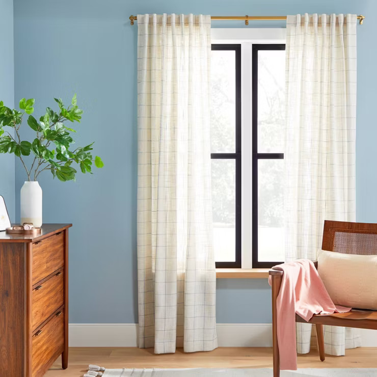 48"–84" Decorative Screw Curtain Rod Brass Finish - Hearth & Hand™ with M... | Target